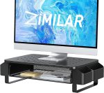 Zimilar Monitor Stand Riser with Drawer, Monitor Riser with Side Storage Pockets for Desk, Metal Monitor Stand for Laptop, PC Screen, Computer, Printer, iMac, Home Office Stand